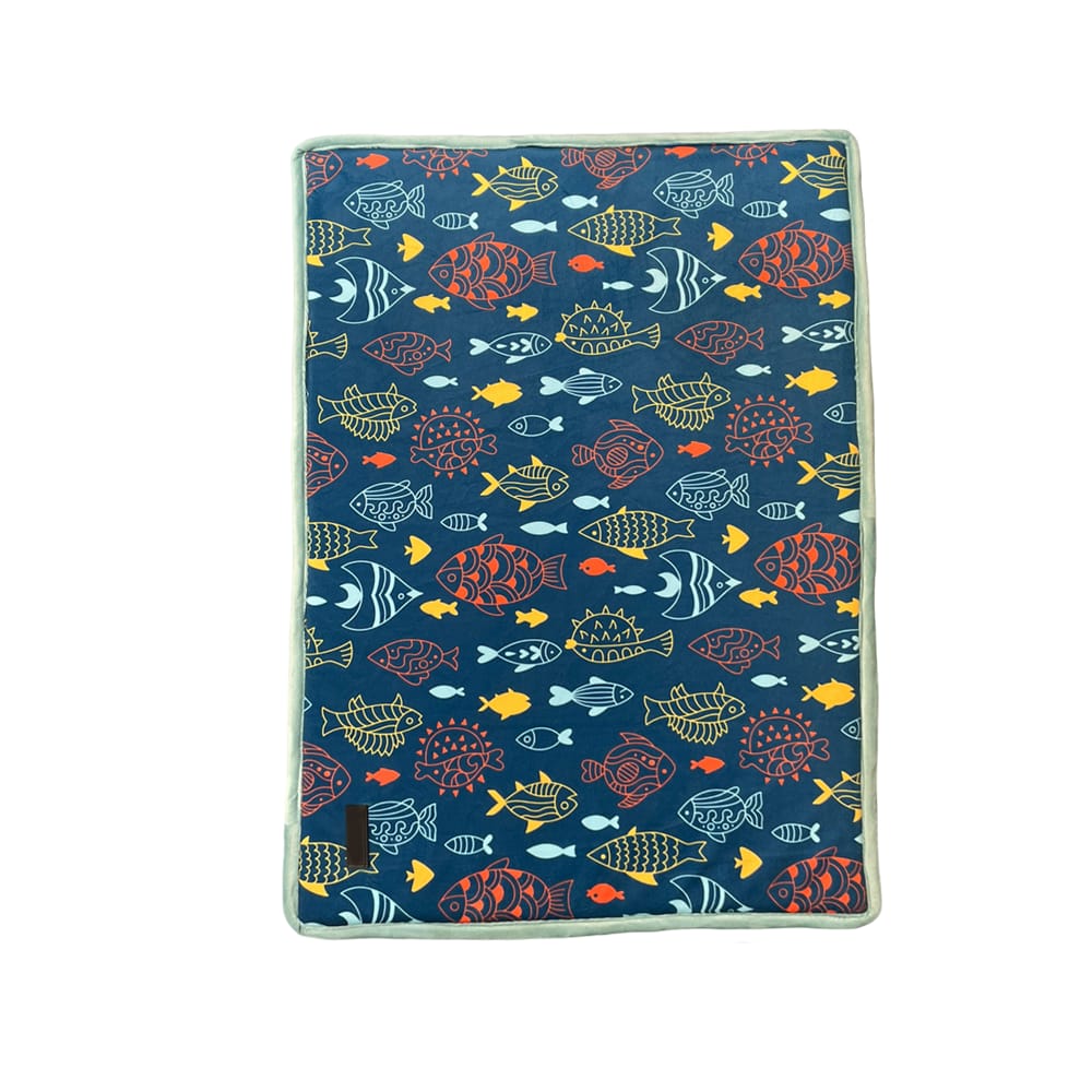 Furrfab Fish Print Dog Mat Blue