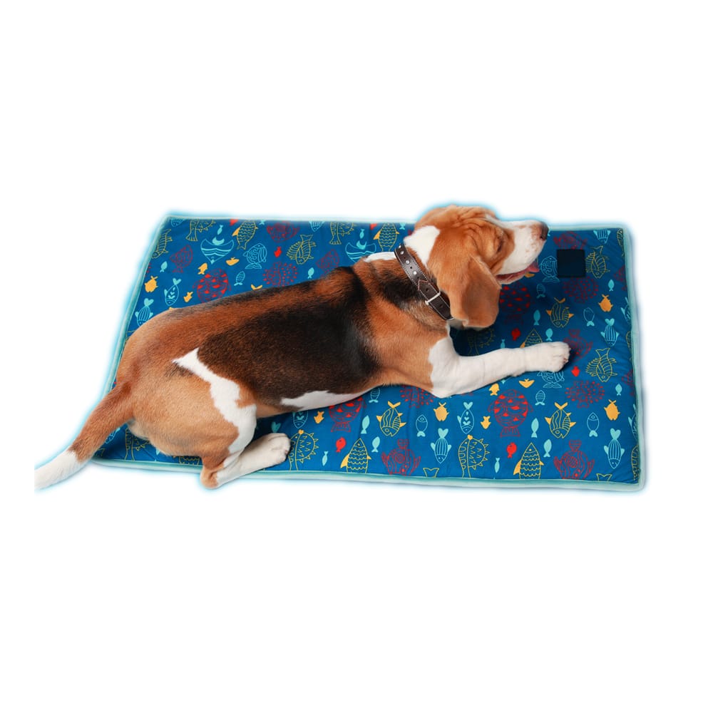 Furrfab Fish Print Dog Mat Blue