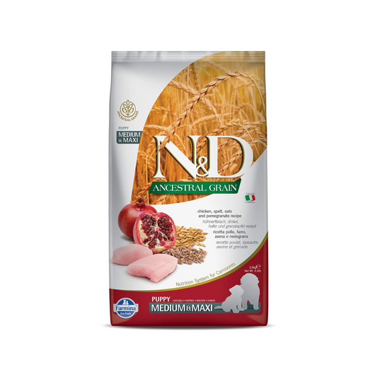 Farmina N&D Low Grain Medium and Maxi Breed Dry Puppy Food - Chicken & Pomegranate