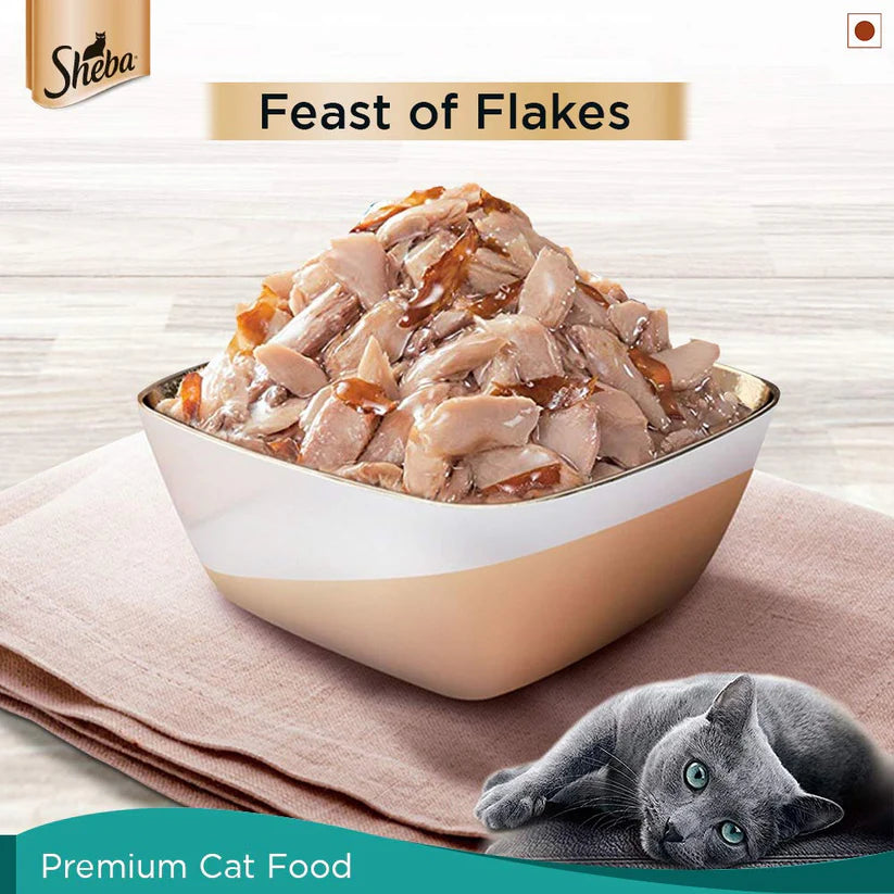 Sheba Fish with Dry Bonito Flake Adult Wet Cat Food (35 g) packs