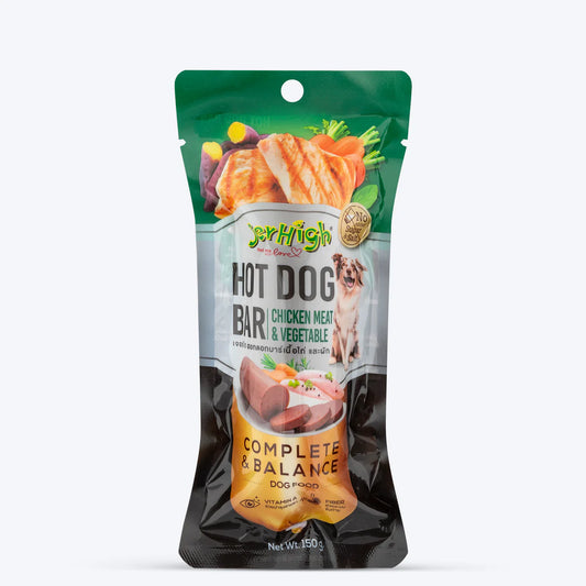 JerHigh Hotdog-Bar Dog Treat - Chicken and Vegetable(150 g)