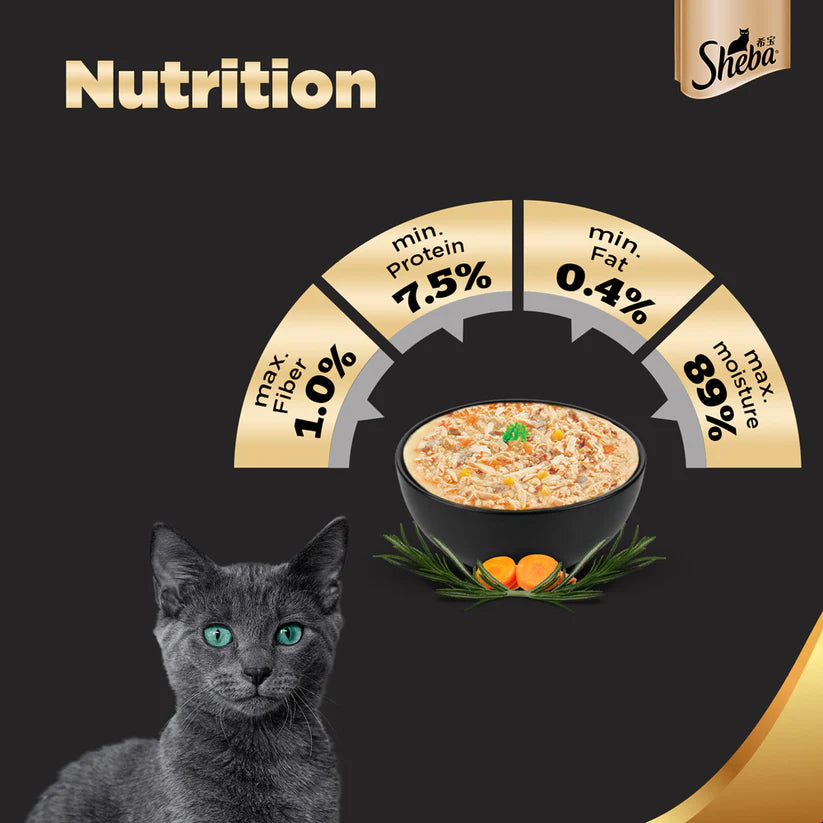 Sheba Rich Premium Tuna Pumpkin & Carrot In Gravy Adult Wet Cat Food (70 g) Packs