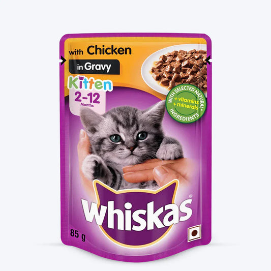 Whiskas Chicken in Gravy Junior Wet Kitten food (85 gm) packs