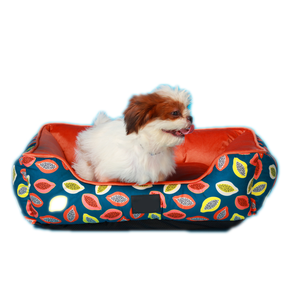 Furrfab Papaya Print Dog Bed