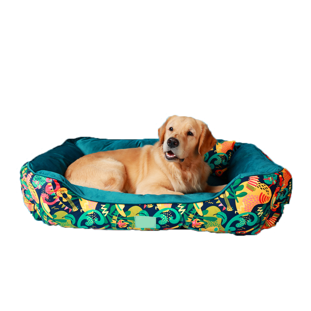 Furrfab Greenhouse Guitar Print Dog Bed