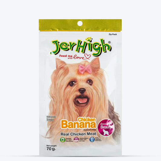 JerHigh Banana Dog Treats with Real Chicken Meat (70g)