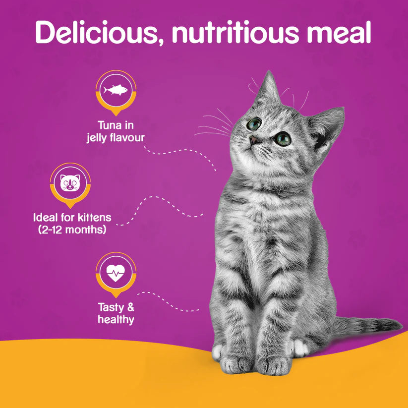 Whiskas Tuna in Jelly Wet Kitten Food (85 g) packs