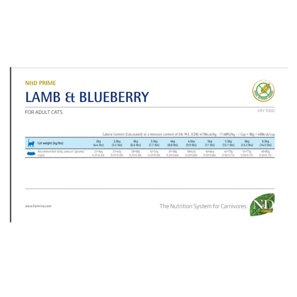 FARMINA LAMB & BLUEBERRY ADULT CAT DRY