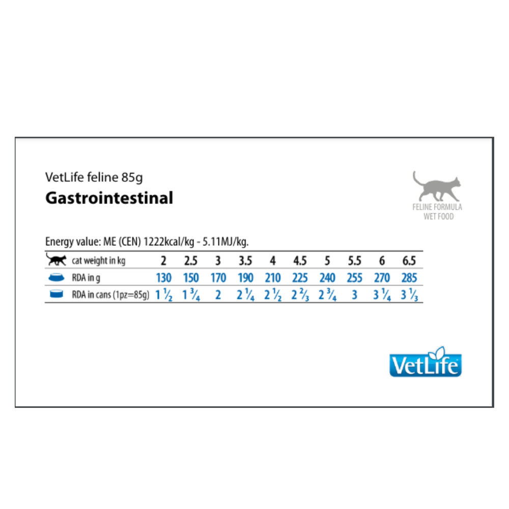 VETLIFE CAT GASTROINTESTINAL WET FOOD (85gm)