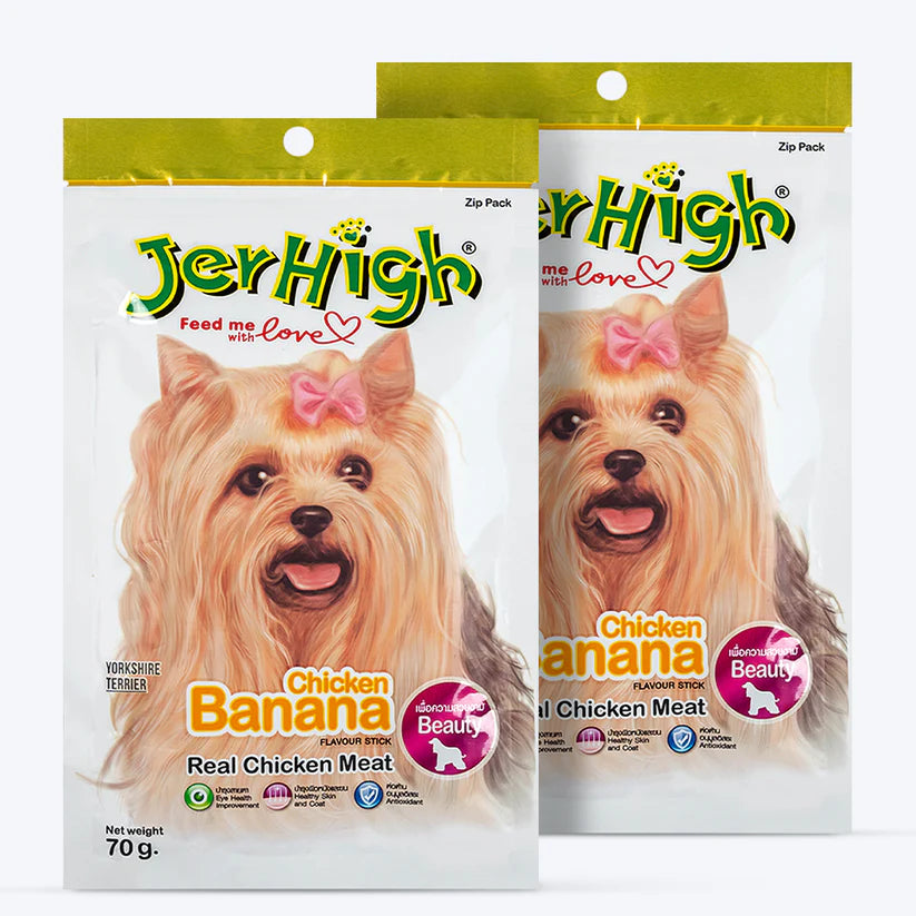 JerHigh Banana Dog Treats with Real Chicken Meat (70g)