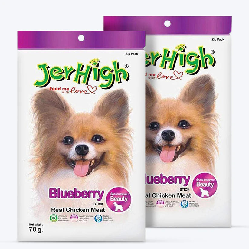 JerHigh Blueberry Stick Dog Treats with Real Chicken Meat (70 g)