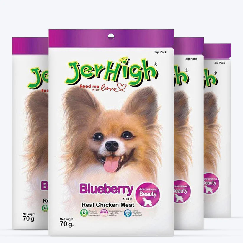 JerHigh Blueberry Stick Dog Treats with Real Chicken Meat (70 g)