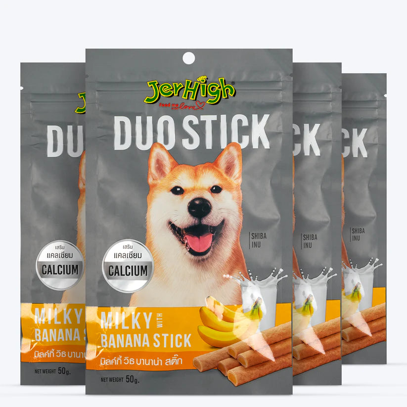 JerHigh Duo Stick Dog Treat  Milk with Banana (50 g)