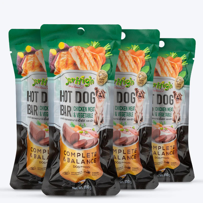 JerHigh Hotdog-Bar Dog Treat - Chicken and Vegetable(150 g)