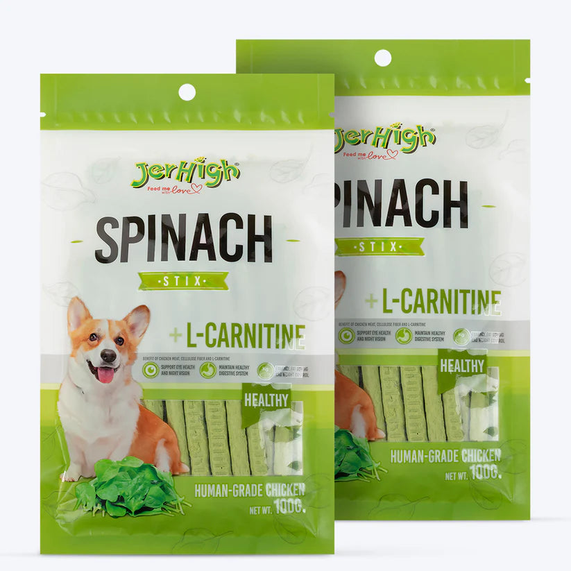 JerHigh Spinach Stix Dog Treats (100 g)