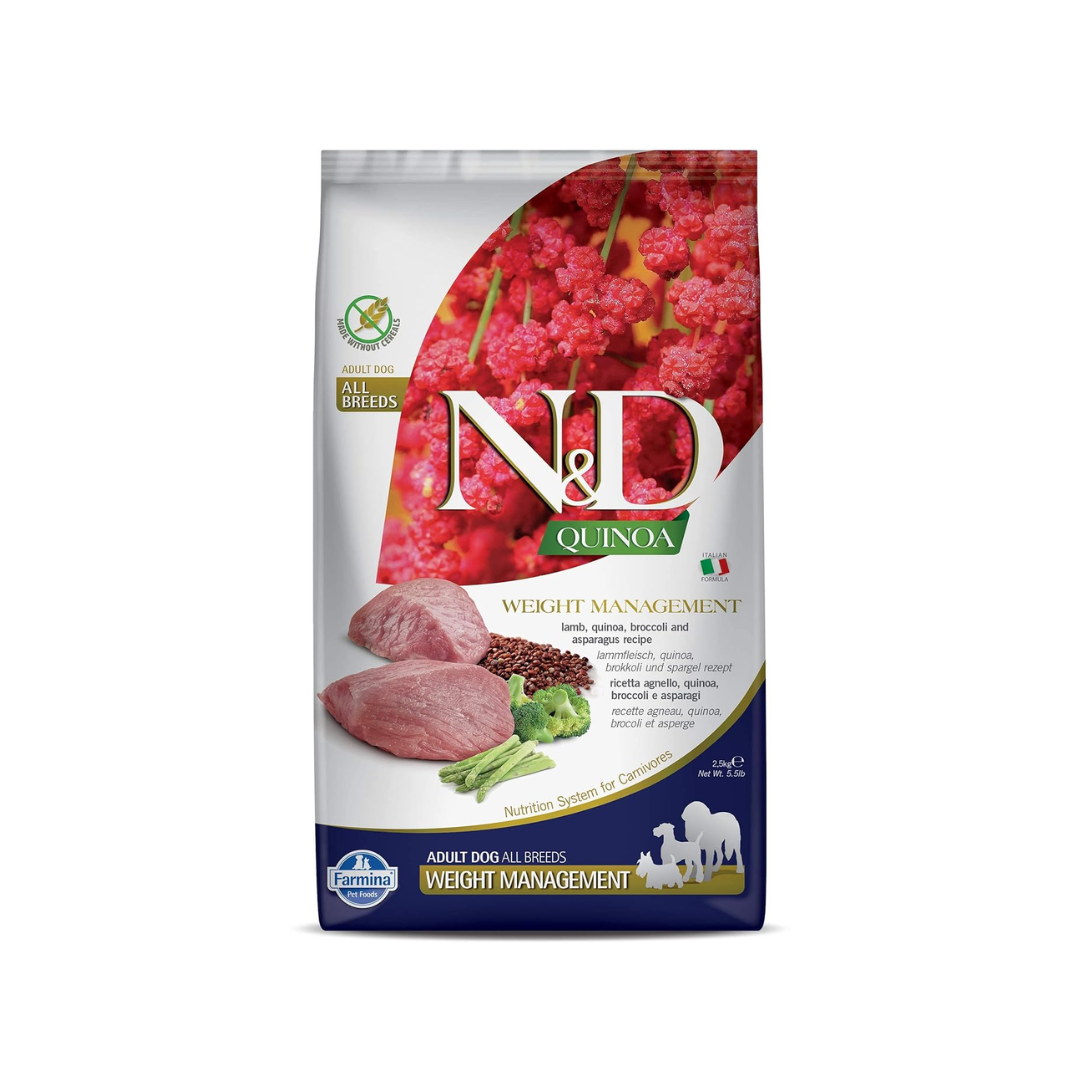 Farmina N&D Lamb, Quinoa, Broccoli and Asparagus Weight Management Grain Free Adult Dry Dog Food