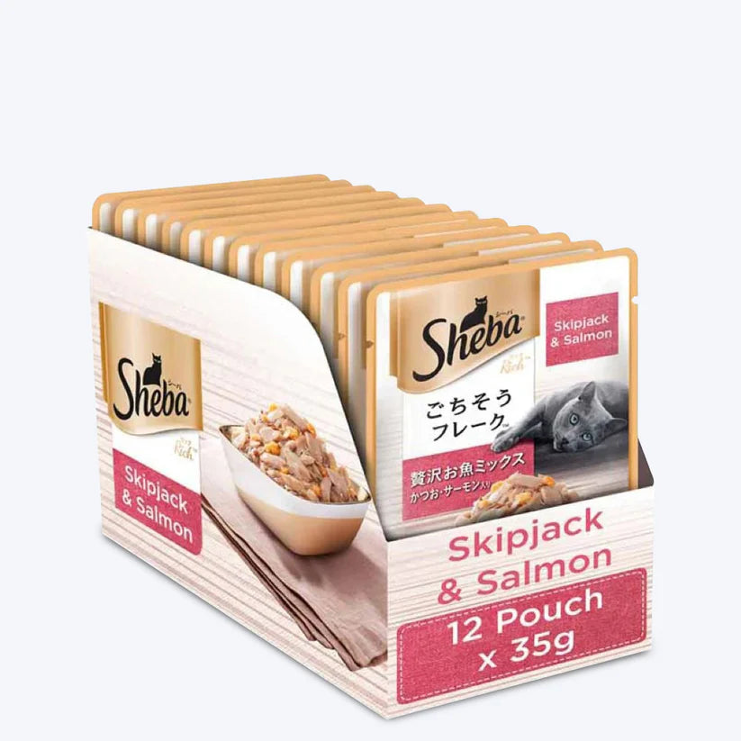 Sheba Skip Jack & Salmon Adult Wet Cat Food (35 g) packs