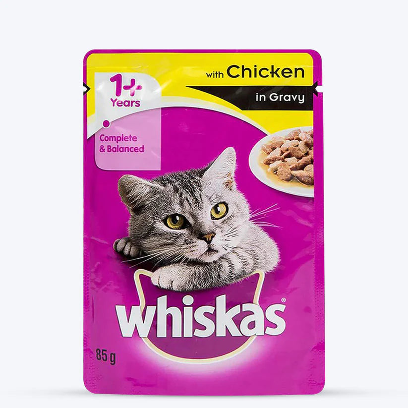 Whiskas Chicken in Gravy Adult Wet Cat Food (85 g) packs