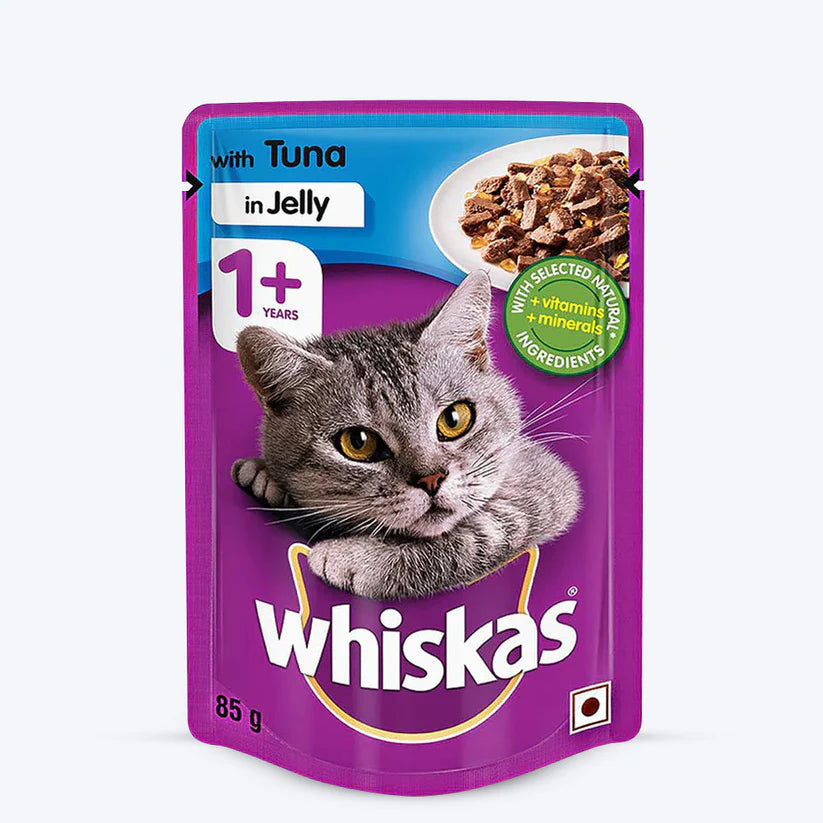 Whiskas Tuna in Jelly Adult Wet Cat Food (85 gm) packs