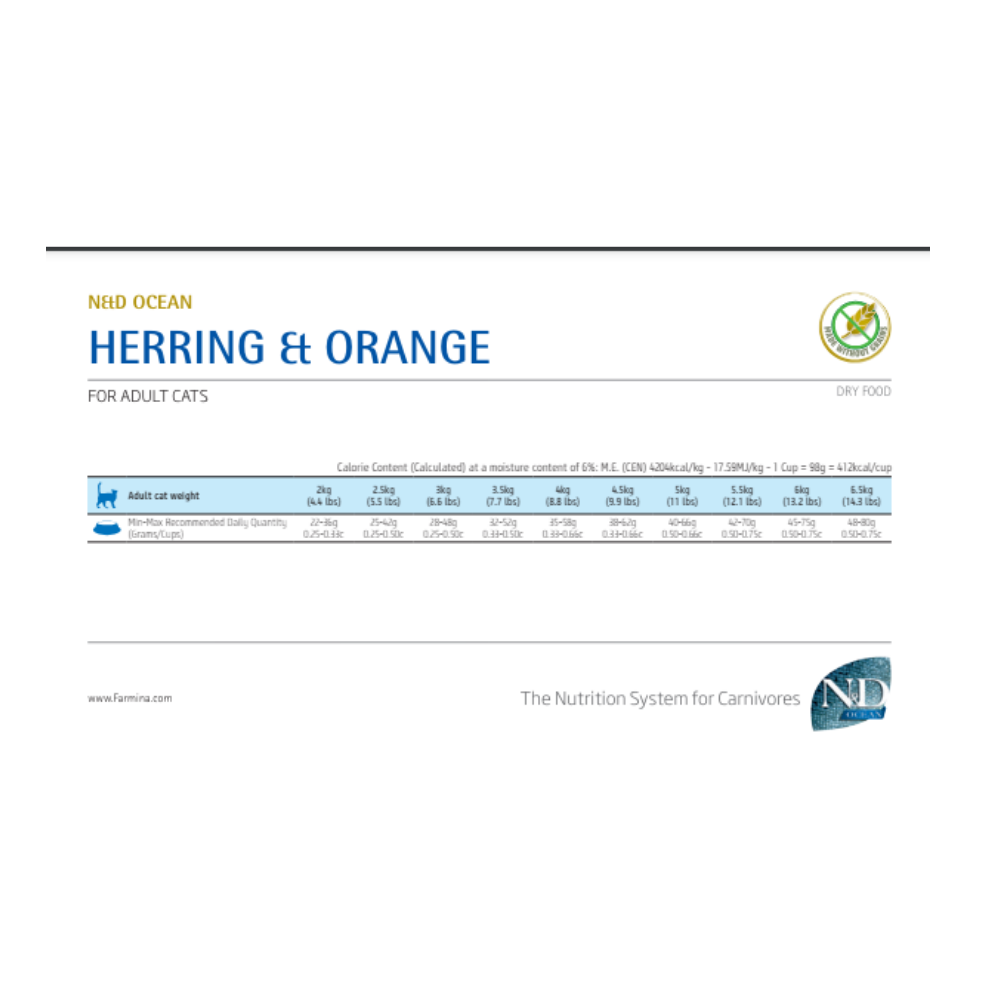 FARMINA HERRING & ORANGE ADULT CAT DRY