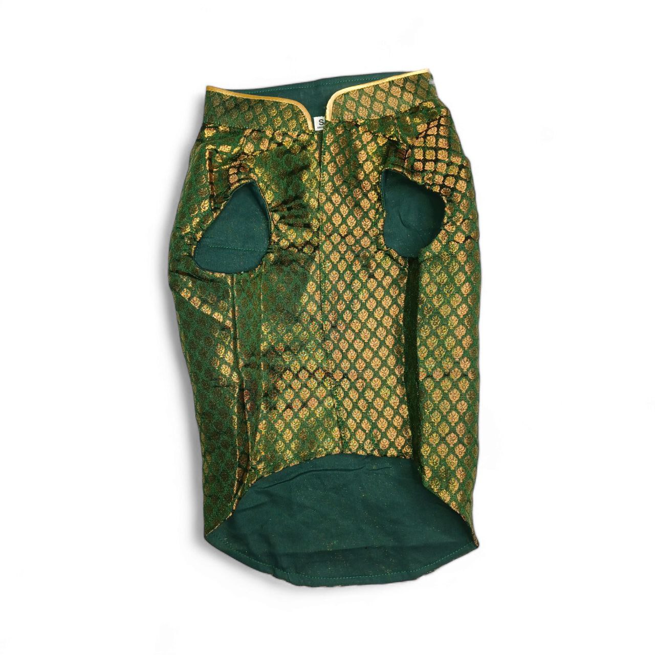 Furrfab Green Dog Sherwani for Festivals & Occasions